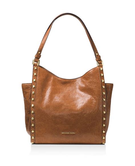 michael kors newbury leather tote bag|Michael Kors Newbury Studded Leather Shoulder Bag Tote .